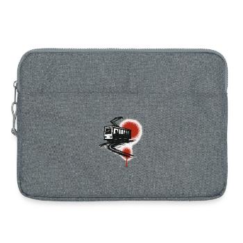 Tram on the red streak - Laptop bag 15" - heather grey - Front