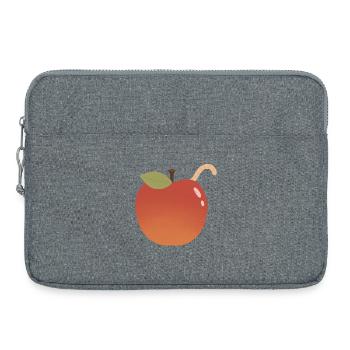 Apple with Curved Worm Accent - Laptop bag 15" - heather grey - Front