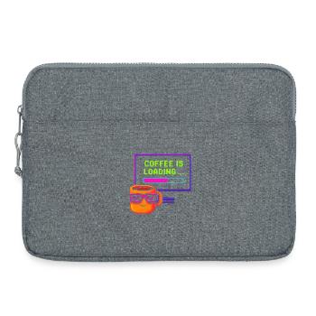 Le café est en cours de chargement - Sacoche pour ordinateur portable 15 pouces - gris chiné - Devant