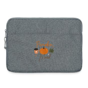 Autumn Pumpkin Mood Coffee Tee - Laptop bag 15" - heather grey - Front