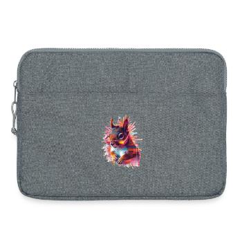 Neon Squirrel with Sunglasses – Glitch Art - Laptop bag 15" - heather grey - Front