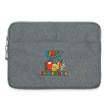 Erster Tag im Kindergarten - Laptoptasche 15" - Grau meliert - Vorne
