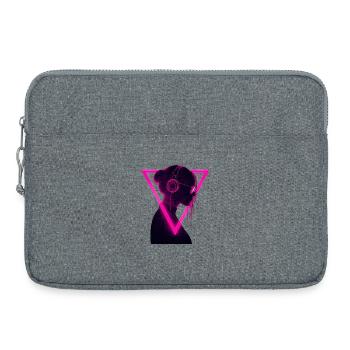Neon Girl avec casque - Rave Music Vibes - Sacoche pour ordinateur portable 15 pouces - gris chiné - Devant