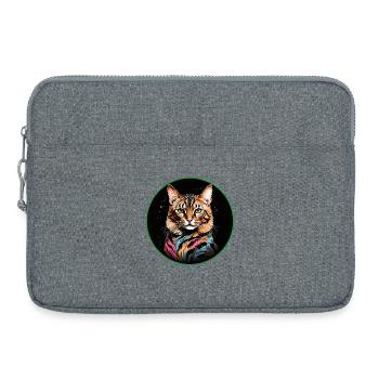 Bengal cat with scarf - Laptop bag 15" - heather grey - Front