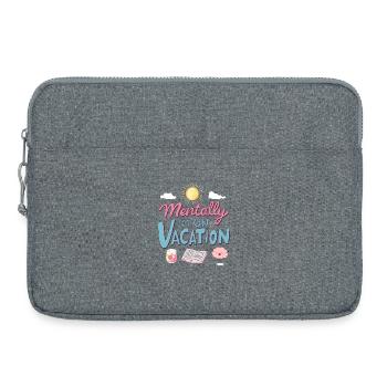Mentalement ailleurs Design rétro - Sacoche pour ordinateur portable 15 pouces - gris chiné - Devant