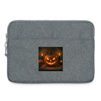 Halloween - Citrouille - Sacoche pour ordinateur portable 15 pouces - gris chiné - Devant