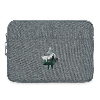 Forêt moderne géométrique Silhouette humaine - Sacoche pour ordinateur portable 15 pouces - gris chiné - Devant