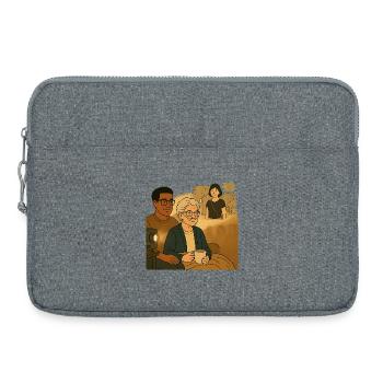 Mamie avec petit-fils - Sacoche pour ordinateur portable 15 pouces - gris chiné - Devant