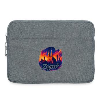Zagreb Hauptstadt Kroatien Silhouette Geschenk - Laptoptasche 15" - Grau meliert - Vorne