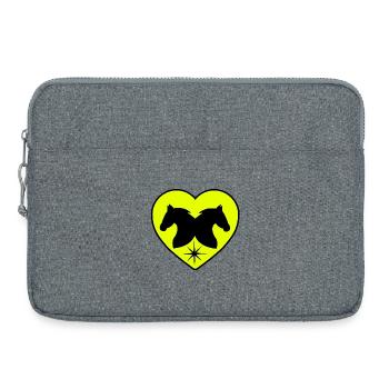Chevaux - Sacoche pour ordinateur portable 15 pouces - gris chiné - Devant