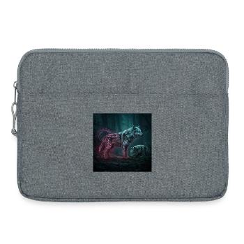 Runes au néon Wolfwald au clair de lune - Sacoche pour ordinateur portable 15 pouces - gris chiné - Devant