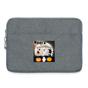 Gruselige Halloween-Nacht mit Geistern und Kürbissen - Laptoptasche 15" - Grau meliert - Vorne