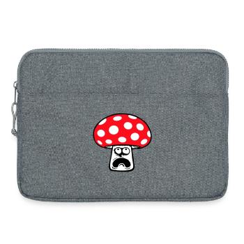 Champignon effrayé, paniqué, levant les yeux, - Sacoche pour ordinateur portable 15 pouces - gris chiné - Devant