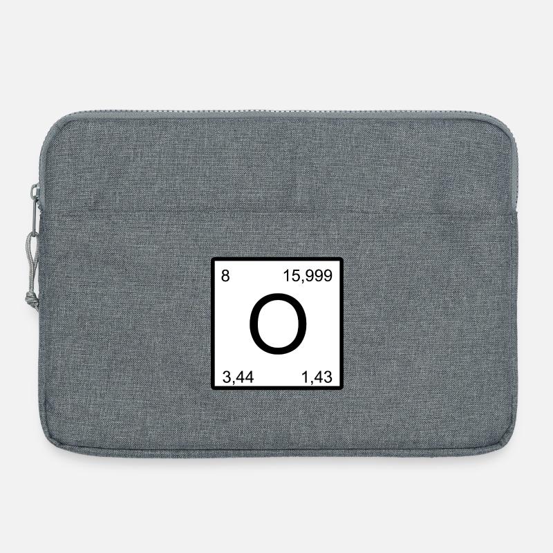 O signe d’oxygène dans le style minimal nerd - Sacoche pour ordinateur portable 15 pouces - gris chiné