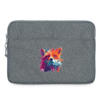 Intense_Fox_Face_Abstract_Painting - Laptop bag 15" - heather grey - Front