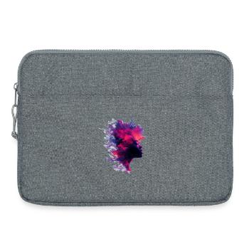 Fiery_Nebula_Woman_Profile_Silhouette - Laptop bag 15" - heather grey - Front