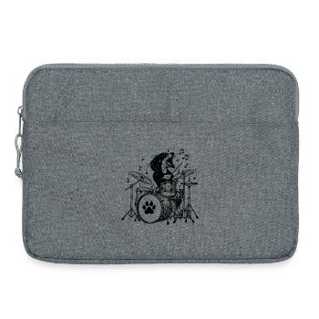 Musikalischer Dackel Trommler Kunst - Laptoptasche 15" - Grau meliert - Vorne
