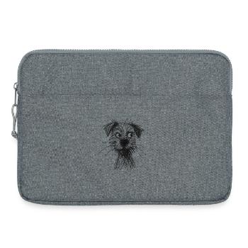 Sketch Dog Portrait Cheeky - Laptop bag 15" - heather grey - Front