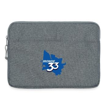 Carte Gironde 33 en Bleu - Sacoche pour ordinateur portable 15 pouces - gris chiné - Devant