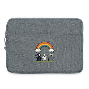 Tod & Freunde Halloween Regenbogen-Szene - Laptoptasche 15" - Grau meliert - Vorne