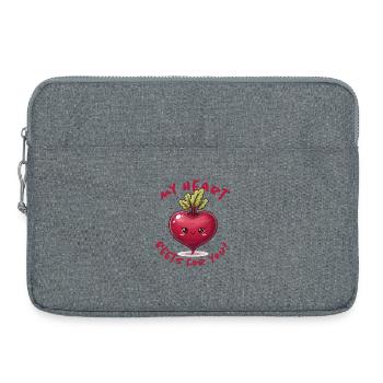 Heart Love Message - Laptop bag 15" - heather grey - Front
