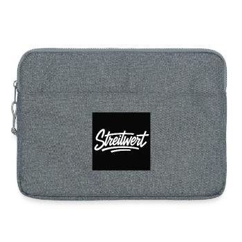 Disputed Script Logo Black - Laptop bag 15" - heather grey - Front