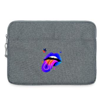 Neon Regenbogen Lippen Kunst - Laptoptasche 15" - Grau meliert - Vorne