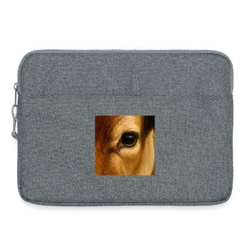 Animal - Vache, Gros Plan Sur L’œil - Sacoche pour ordinateur portable 15 pouces - gris chiné - Devant