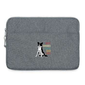 Border Collie Shepherd Dog Stubborn Funny Herding - Laptop bag 15" - heather grey - Front