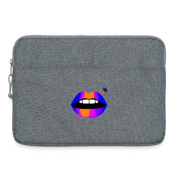 Neon Regenbogen Lippen - Laptoptasche 15" - Grau meliert - Vorne