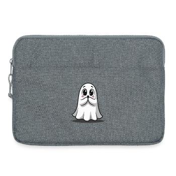 Halloween Doux fantôme - Sacoche pour ordinateur portable 15 pouces - gris chiné - Devant
