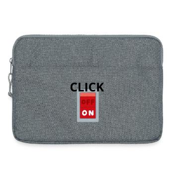Retro OFF ON Schalter Rot - Klick - Laptoptasche 15" - Grau meliert - Vorne
