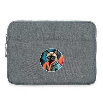 Siamkatze - Laptoptasche 15" - Grau meliert - Vorne