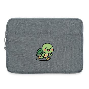 Sourire de coureur de tortue - Sacoche pour ordinateur portable 15 pouces - gris chiné - Devant