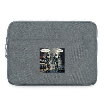 Robots – "Do you think they saw us?" - Laptop bag 15" - heather grey - Front