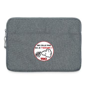 Me colle pas j'enfume  - Sacoche pour ordinateur portable 15 pouces - gris chiné - Devant