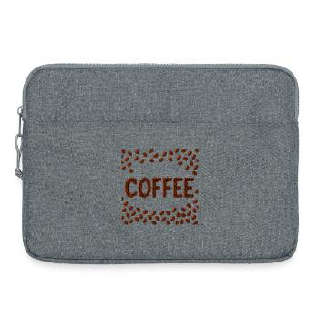 Kaffeebohnen Wortdesign - Laptoptasche 15" - Grau meliert - Vorne