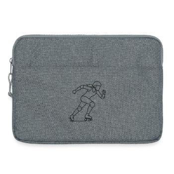 Croquis de joueur de roller derby – Motif sportif - Sacoche pour ordinateur portable 15 pouces - gris chiné - Devant