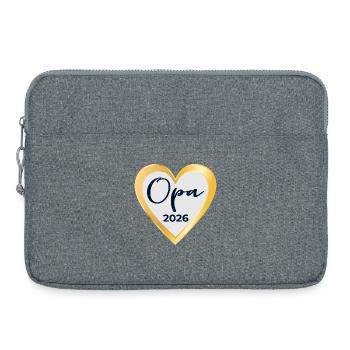 BABY NACHRICHT OPA 2026 HERZ - Laptoptasche 15" - Grau meliert - Vorne