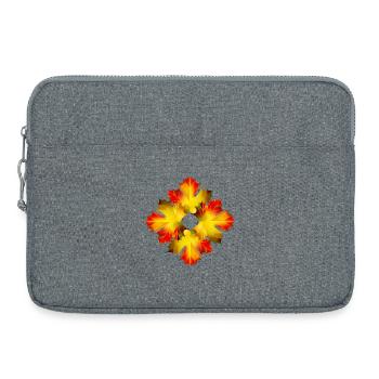 Leuchtendes Ahornblatt-Ornament–Herbstliches Motiv - Laptoptasche 15" - Grau meliert - Vorne