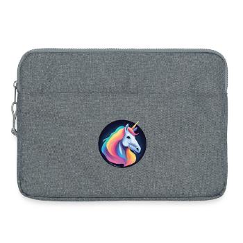 Licorne arc en ciel  - Sacoche pour ordinateur portable 15 pouces - gris chiné - Devant
