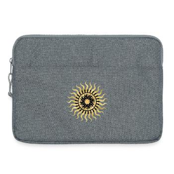 Golden sun floral mandala - Laptop bag 15" - heather grey - Front