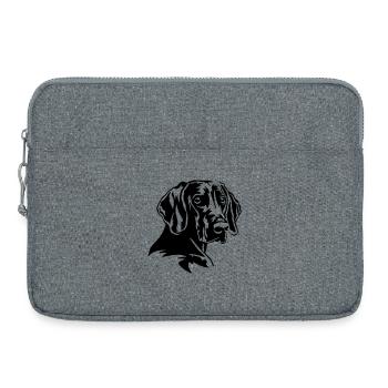 Weimaraner Kopf - Laptoptasche 15" - Grau meliert - Vorne