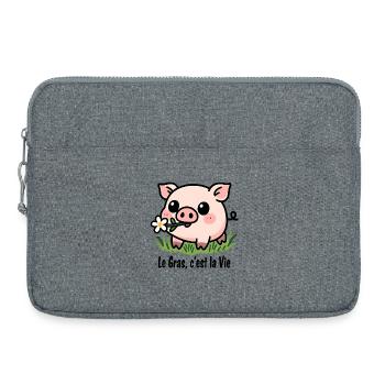 Fat is Life - Laptop bag 15" - heather grey - Front