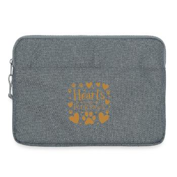 Hearts on Four Legs Gold - Laptop bag 15" - heather grey - Front
