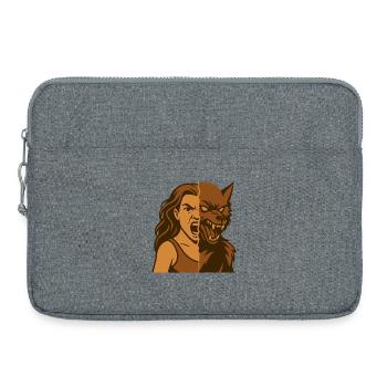 Dualité homme-loup-garou - Sacoche pour ordinateur portable 15 pouces - gris chiné - Devant