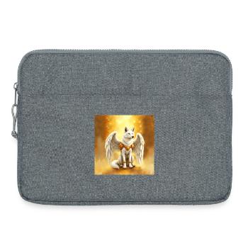 Goldene Aura Geflügelter Wolf - Laptoptasche 15" - Grau meliert - Vorne