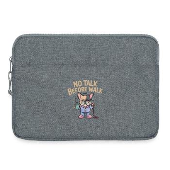 No word before the walk French Bulldog - Laptop bag 15" - heather grey - Front