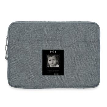 baby head holder in black and white - Laptop bag 15" - heather grey - Front