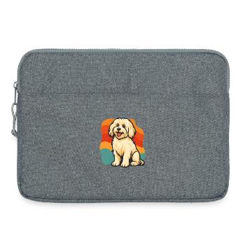 Chien havanais au design rétro - Sacoche pour ordinateur portable 15 pouces - gris chiné - Devant